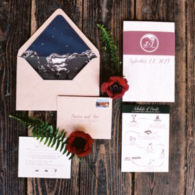 woodsy wedding invitations