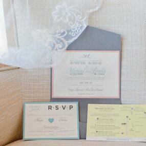 modern pastel wedding invitations