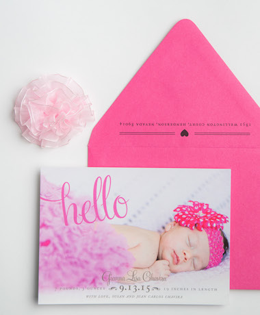 Pink Baby Announcements