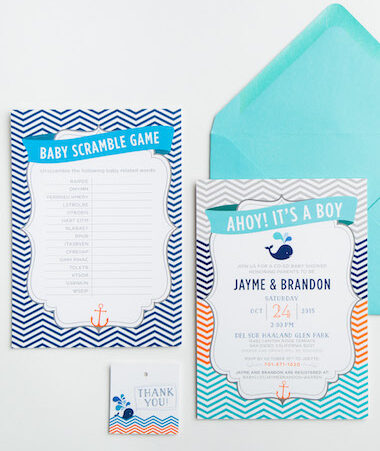 Whale Baby Shower Invitations