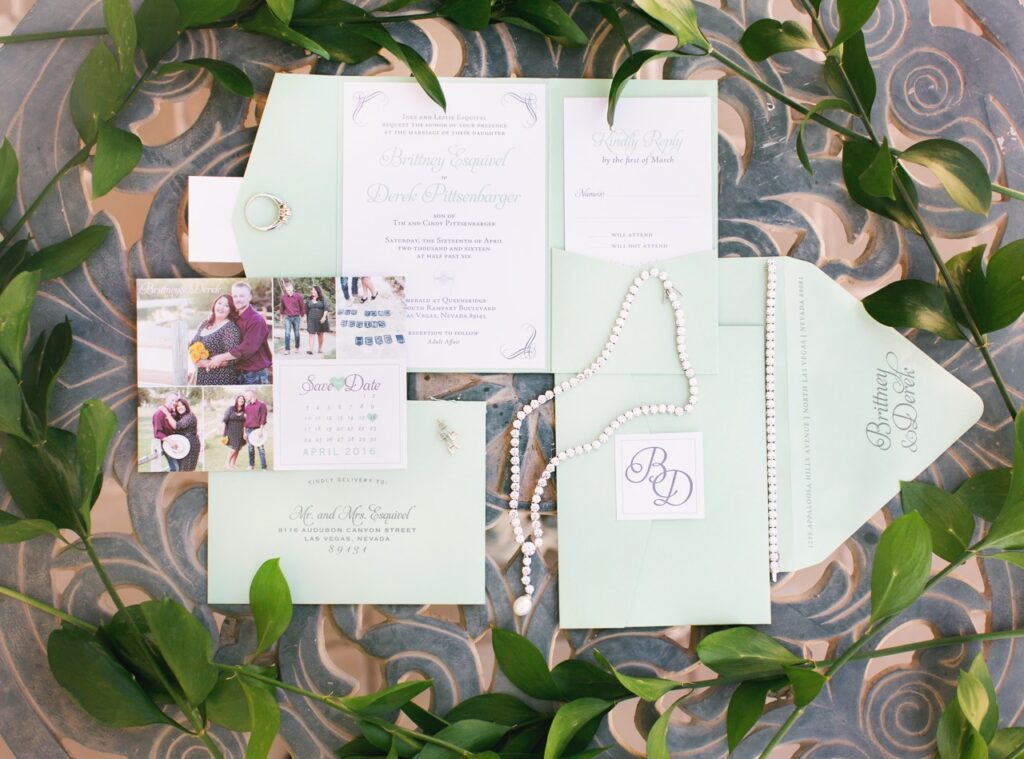 Mint Pocket Wedding Invitations Paper and Home