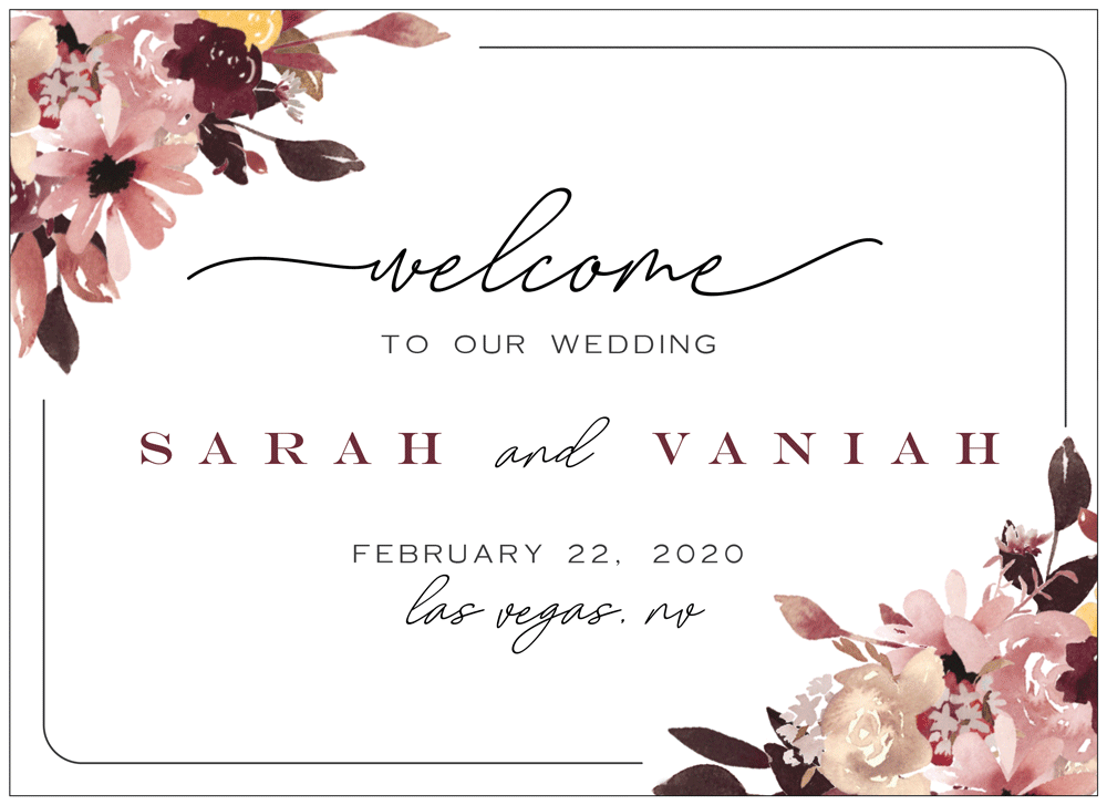 Floral 1 Welcome Sign - Paper and Home