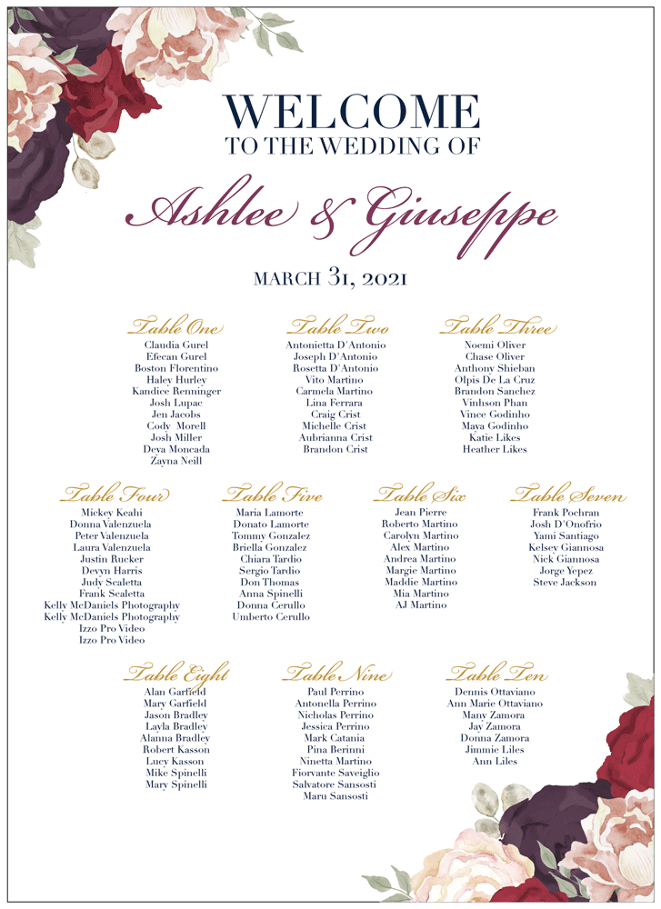 Floral 02 Seating Chart