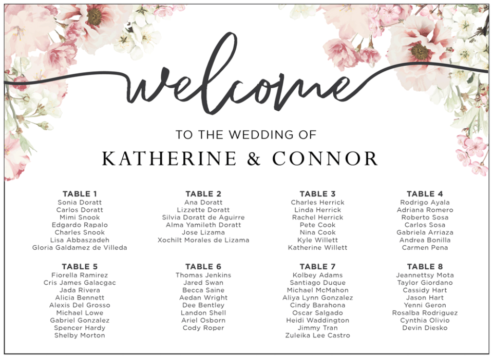 Floral 06 Seating Chart