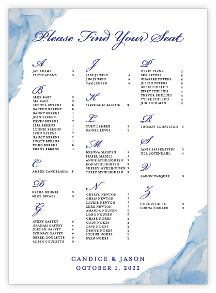 Abstract 06 Seating Chart