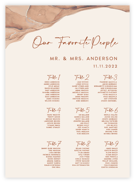Abstract 08 Seating Chart