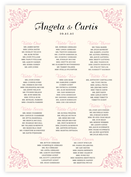 Borders and Corners 01 Seating Chart