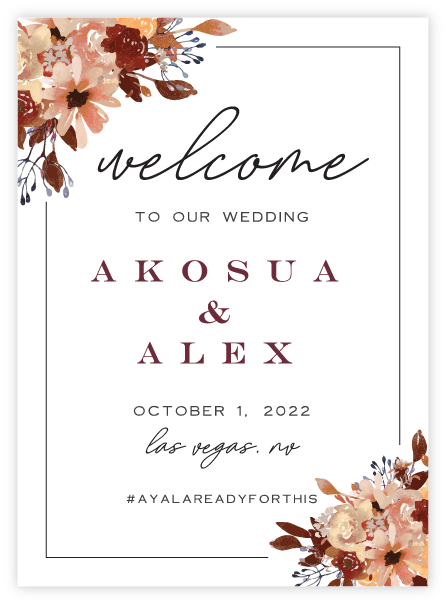 Floral 10 Welcome Sign