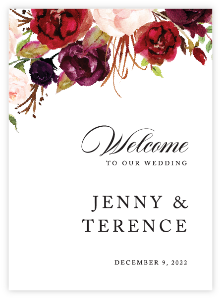 Floral 11 Welcome Sign