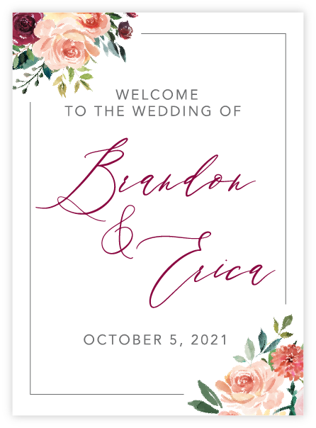 Floral 07 Welcome Sign
