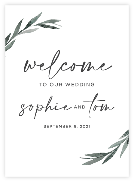Greenery 02 Welcome Sign
