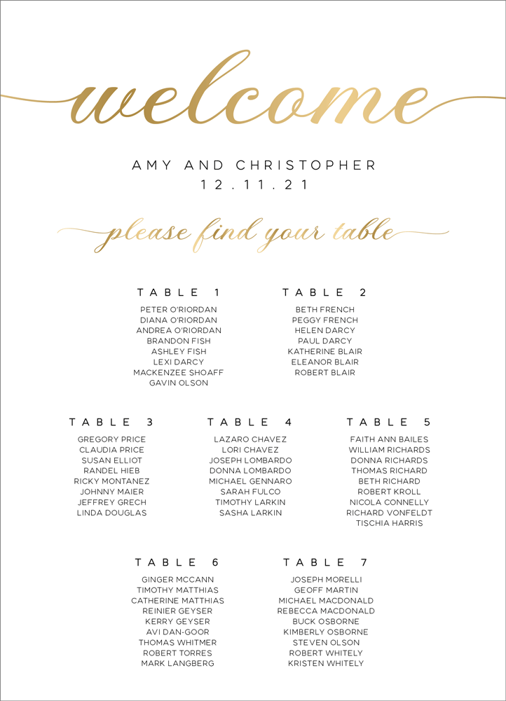 Script 11 Seating Chart